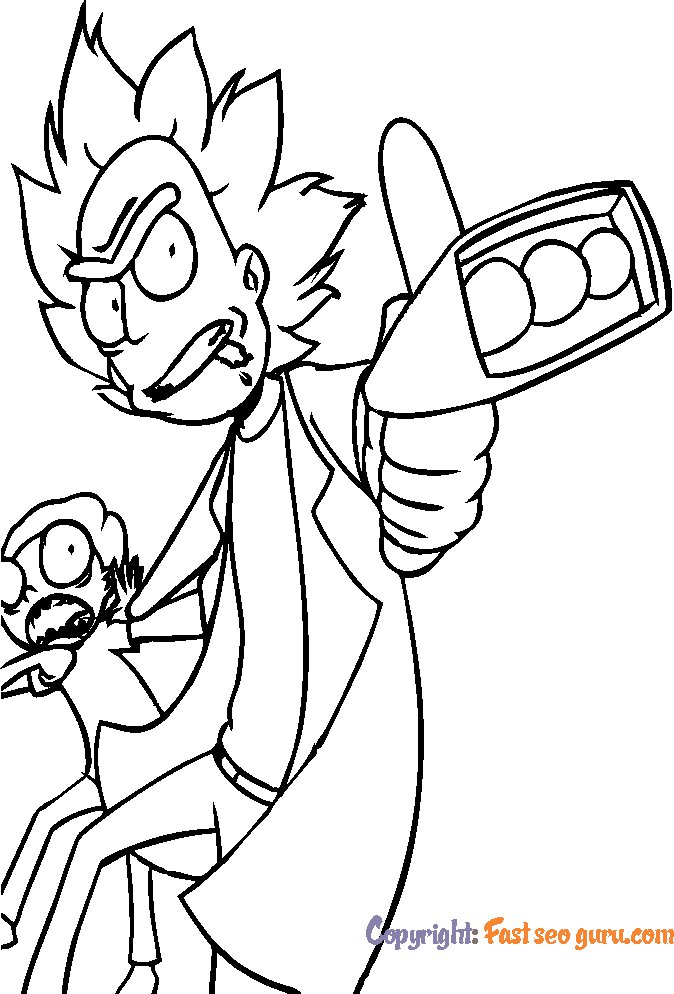 rick and morty picture to color for kids